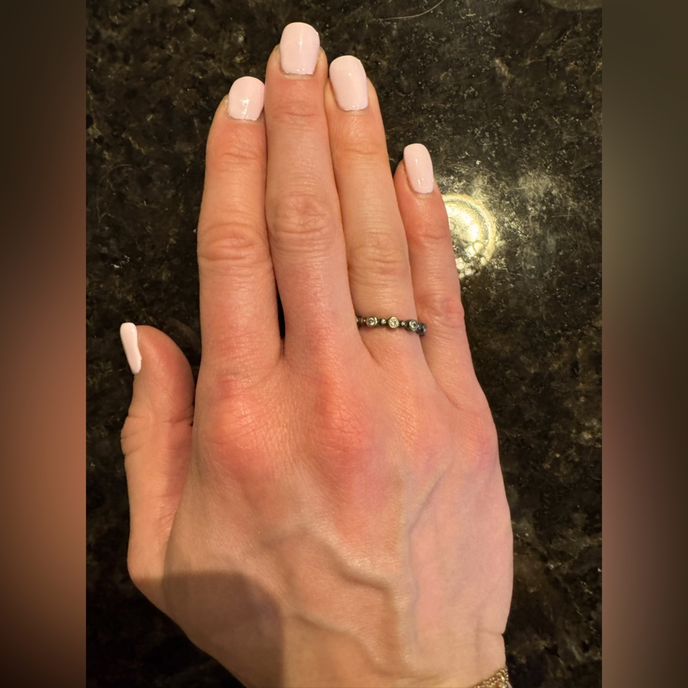 Size 6 black ring with stones